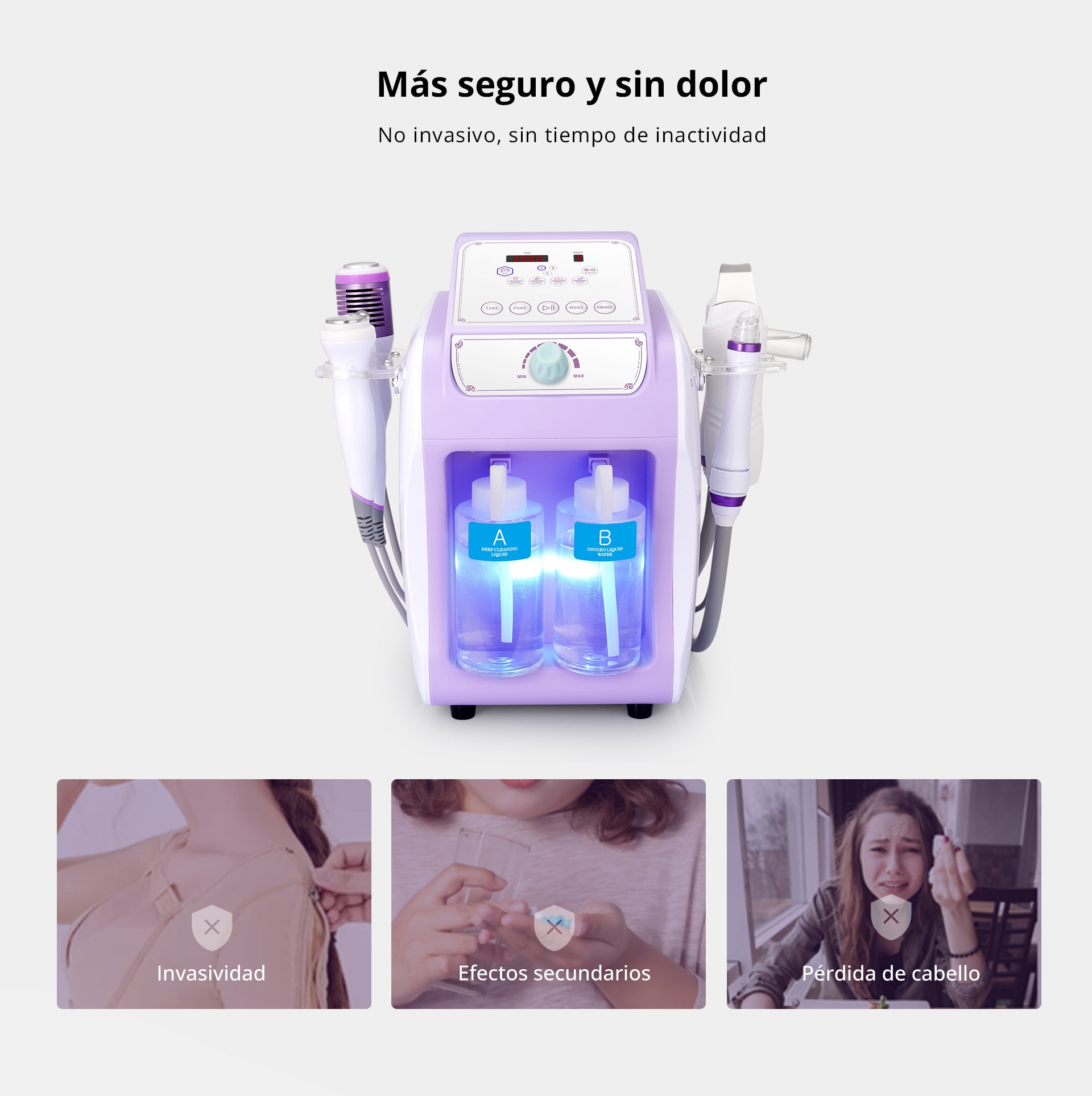 Equipo Profesional de Limpieza Facial 6 en 1  Hydrodermoabrasión, Peeling Ultrasónico, Martillo Frío-Calor, BIO, Spray Atomizador y Radiofrecuencia Facial Reafirmante