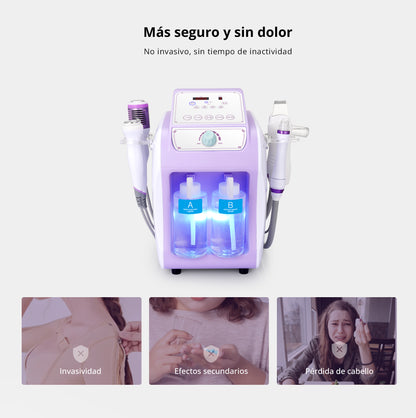 Equipo Profesional de Limpieza Facial 6 en 1  Hydrodermoabrasión, Peeling Ultrasónico, Martillo Frío-Calor, BIO, Spray Atomizador y Radiofrecuencia Facial Reafirmante