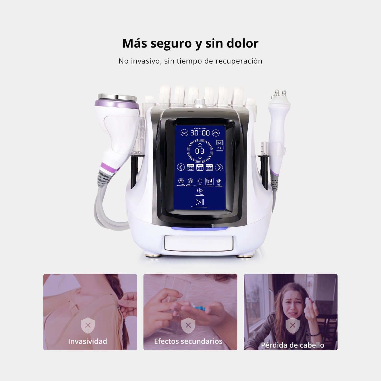 6-in-1 Radiofrequency Device with Cavitation 40K Pro 2.0, Facial/Body RF, Vacuum, Laser Liposuction and Complete Rejuvenation