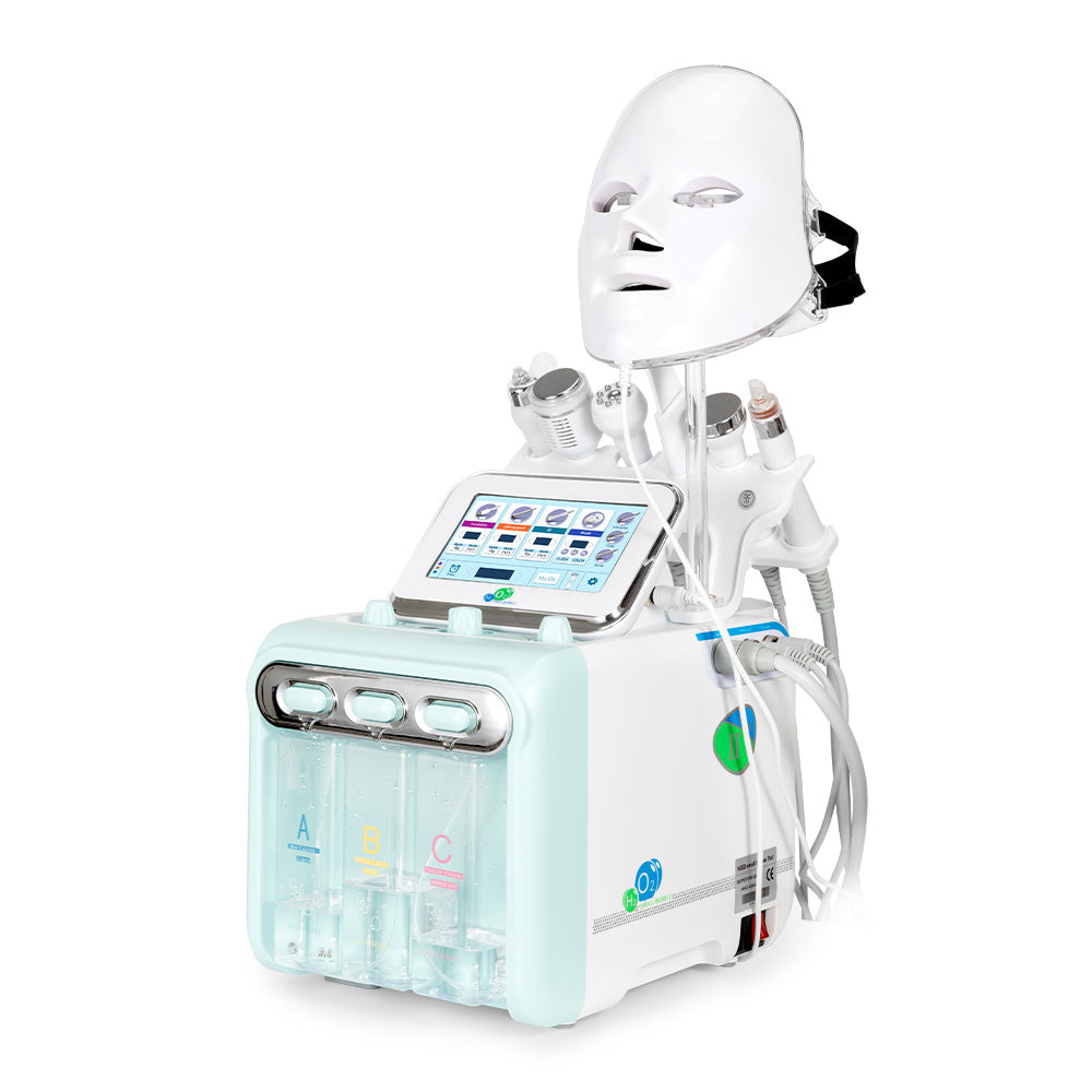 Máquina Hidrofacial 7 en 1  Limpieza Profunda, Microdermoabrasión, Radiofrecuencia, Ultrasonido, Pulverizador, Terapia Fría, Máscara LED – Profesional para Spa y Estética
