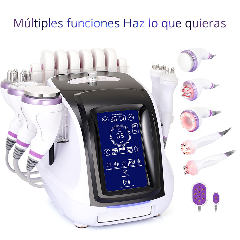 6-in-1 Radiofrequency Device with Cavitation 40K Pro 2.0, Facial/Body RF, Vacuum, Laser Liposuction and Complete Rejuvenation