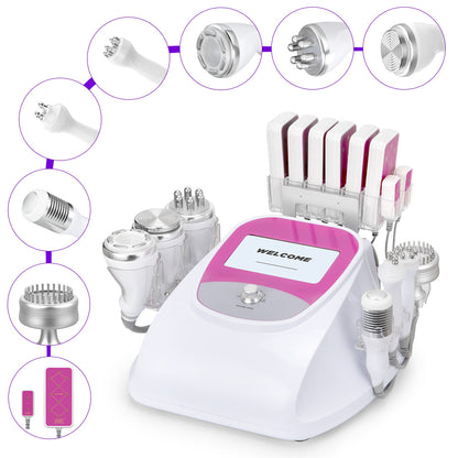 Multifunctional Radiofrequency Pro 9 in 1 Cavitation 40K, Cold/Hot RF, BIO+LED, Vacuum, Lipo Laser, Facial and Body Lifting