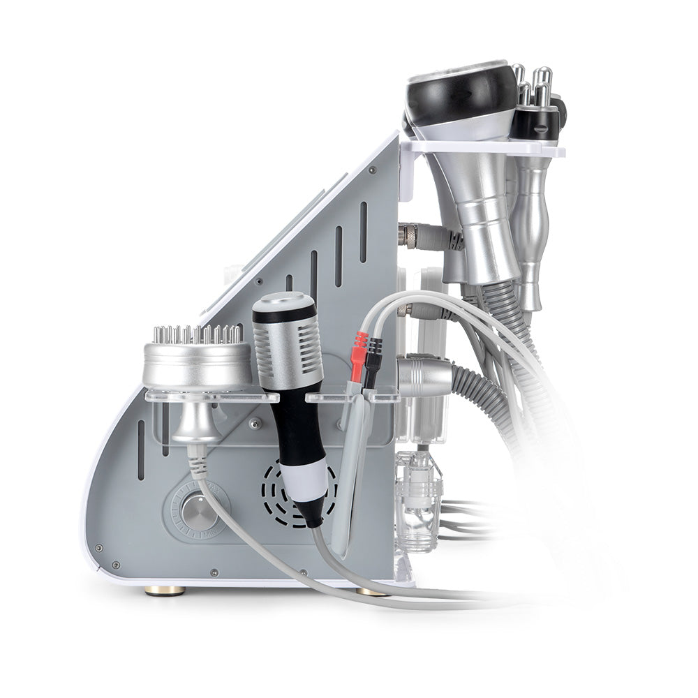 Equipo Estético Profesional de Radiofrecuencia 9 en 1 con Cavitación 80K, Vacum, Lipo Láser, RF Corporal y Facial, EMS LED, Martillo Frío/Calor, BIO y Ojos