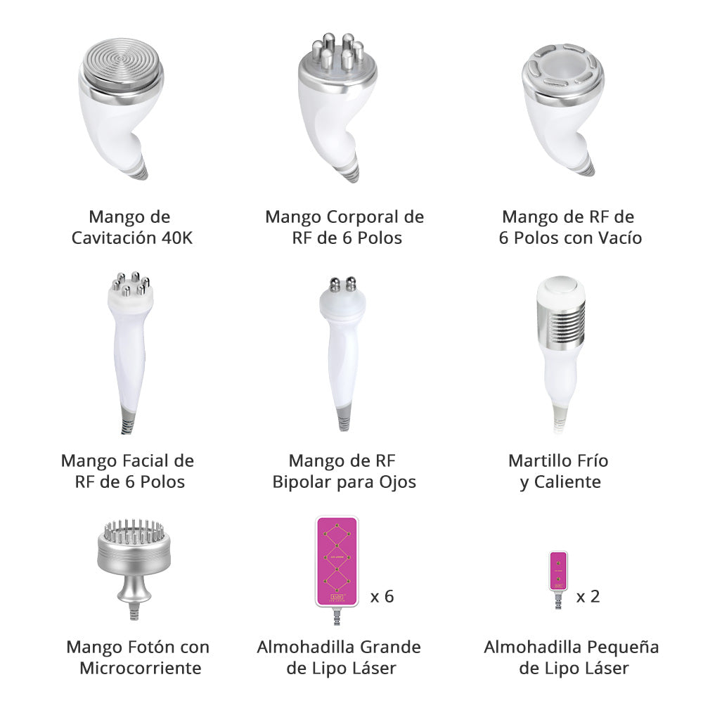 Multifunctional Radiofrequency Pro 9 in 1 Cavitation 40K, Cold/Hot RF, BIO+LED, Vacuum, Lipo Laser, Facial and Body Lifting