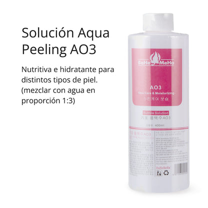 Set Aqua Peeling Profesional Original para Hydra Facial, dermoabrasión ◾Soluciones AS1 + SA2 + AO3 (400 ml)  – Rejuvenece • Hidrata • Purifica