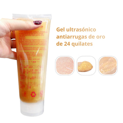 Gel Conductor Ultrasónico Premium 24k  Antiarrugas, Lifting Y Rejuvenecimiento Facial Para Aparatología Estética. Cosmetología