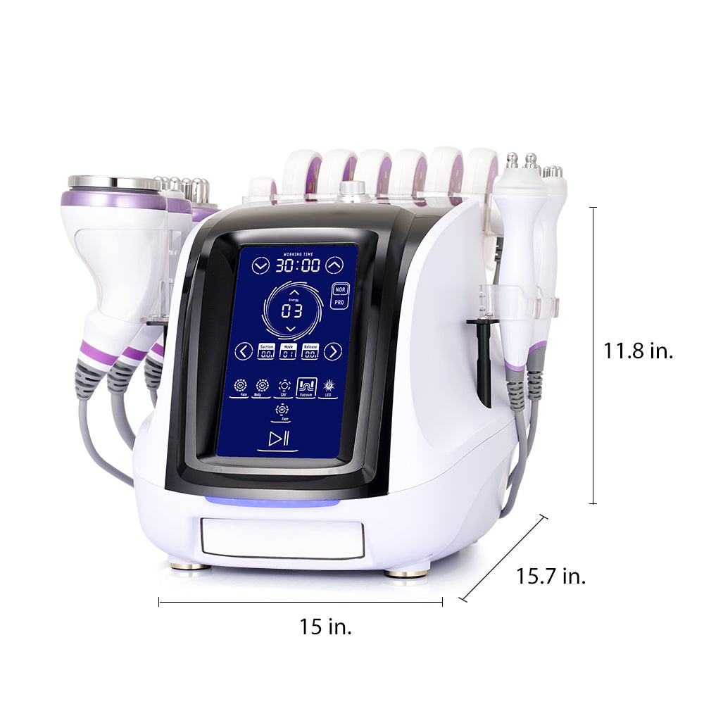 6-in-1 Radiofrequency Device with Cavitation 40K Pro 2.0, Facial/Body RF, Vacuum, Laser Liposuction and Complete Rejuvenation