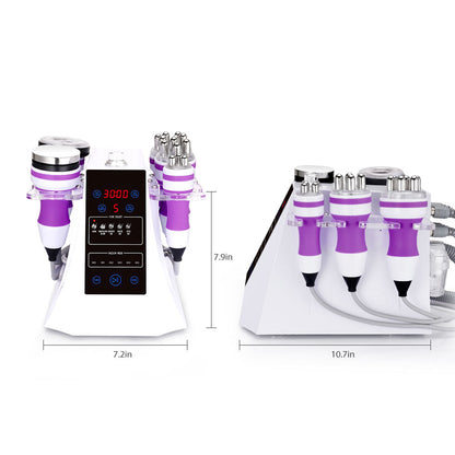 Multifunciona Portátil de 5 en 1 con Cavitación  2.5 de 40K, Radiofrecuencia Facial y Corporal, Vacuum RF, LED y Terapia de Succión para SPA en Casa o Cabina