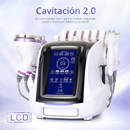 6-in-1 Radiofrequency Device with Cavitation 40K Pro 2.0, Facial/Body RF, Vacuum, Laser Liposuction and Complete Rejuvenation